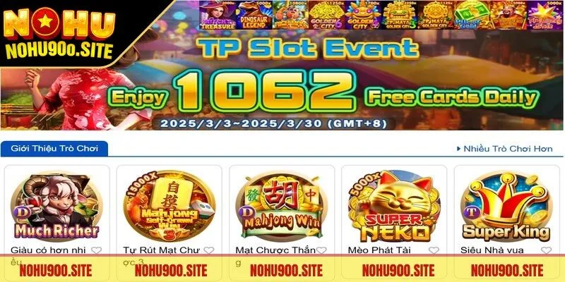 Kho game nổ hũ Nohu90 đa nội dung khiến bet thủ say mê 